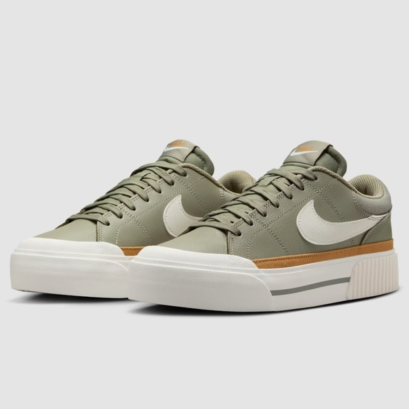 Nike Shoes - Nike Olive Green Sneakers with White Swoosh. Womens Sz 10 court Legacy Lift